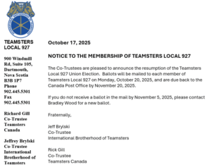 Local 927 Officer Election Update #2